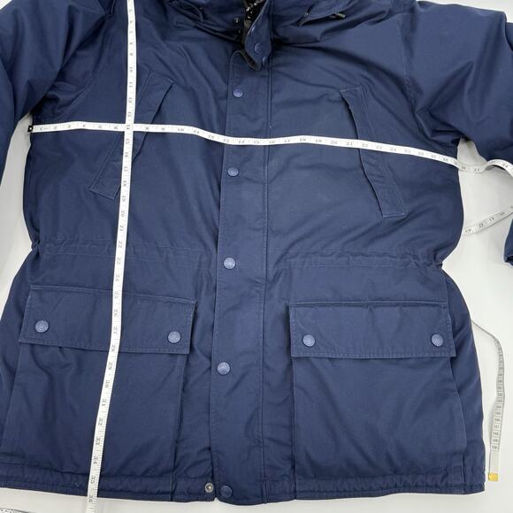 Vintage Eddie Bauer Navy Jacket Men’s XL Goose Down Coat Hooded Puffer Parka - Picture 10 of 16
